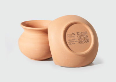 Laser engraving clay ceramic vase/bowl